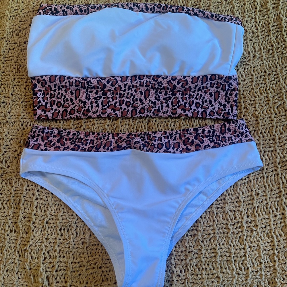 Shein Cheetah Print Top and Bottoms bathing suit